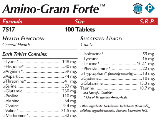 Aminos&auml;uren -  Amino-Gram Forte 7517 , Osteoporose, Depressionen, Bindegewebsschw&auml;che, Leberst&ouml;rung und Darmschw&auml;che